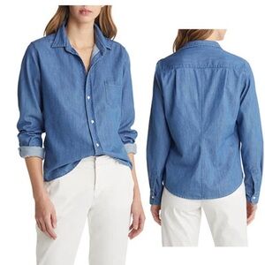 Frank & Eileen Barry Denim Button-Up Shirt Women's Size XXS